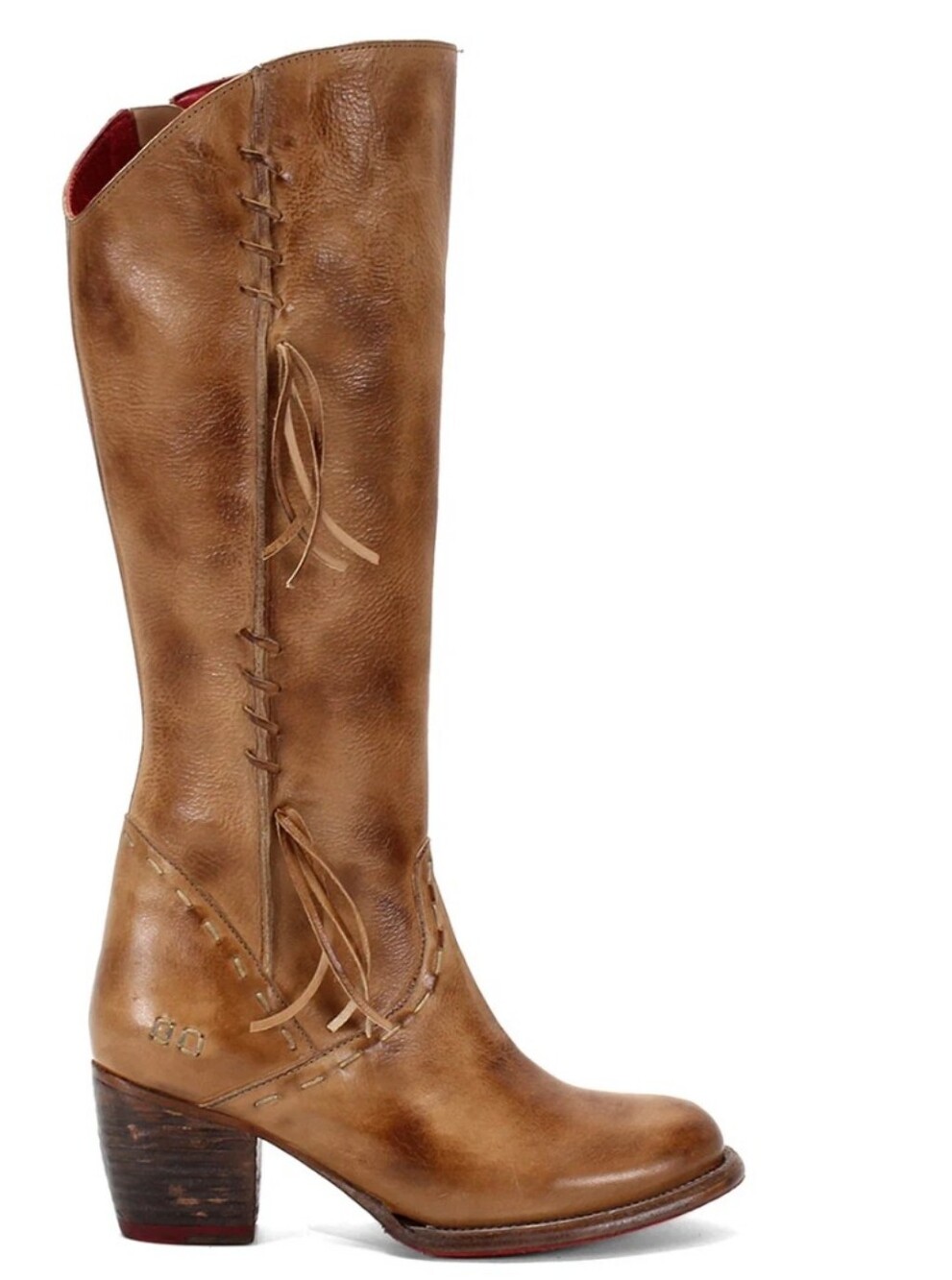 BED|STU Charis Tall R Tan Leather Heeled Boots Size 9 NWT